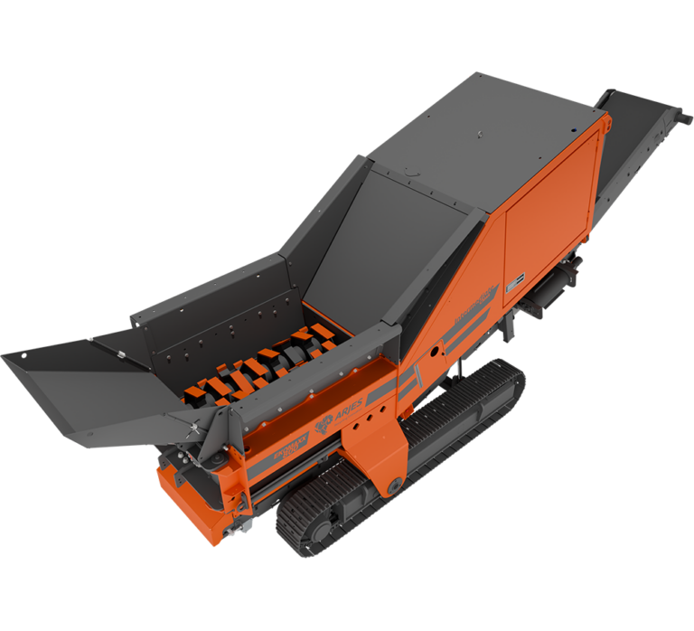 3D Ansicht vom mobilen Zweiwellenzerkleinerer EKOMAXX 800
